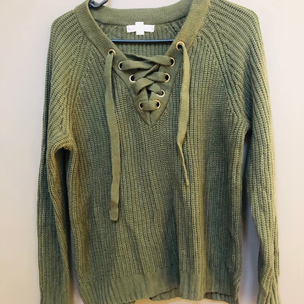 It is Our Time olive sweater